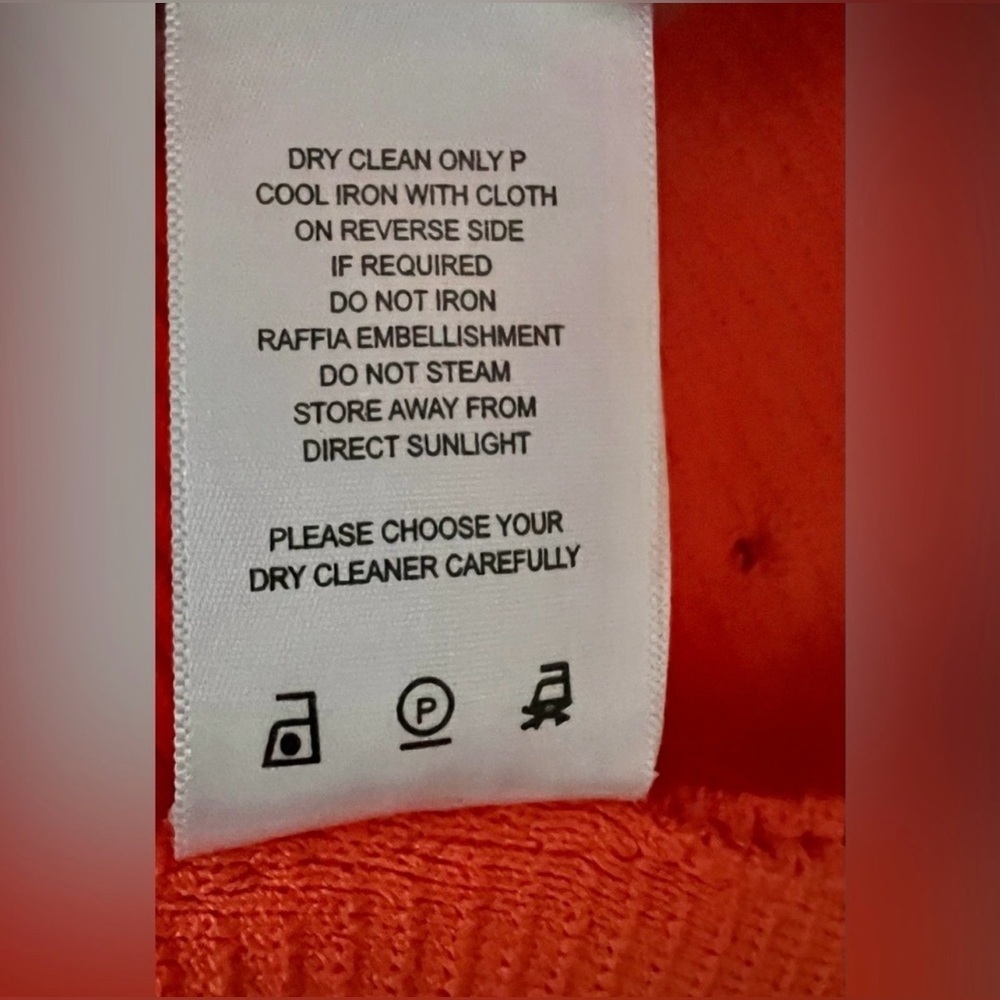SUPER RARE Aje Raffia Trimmed Ribbed Stretch Knit Midi Dress Orange Size XXS. - Picture 11 of 12